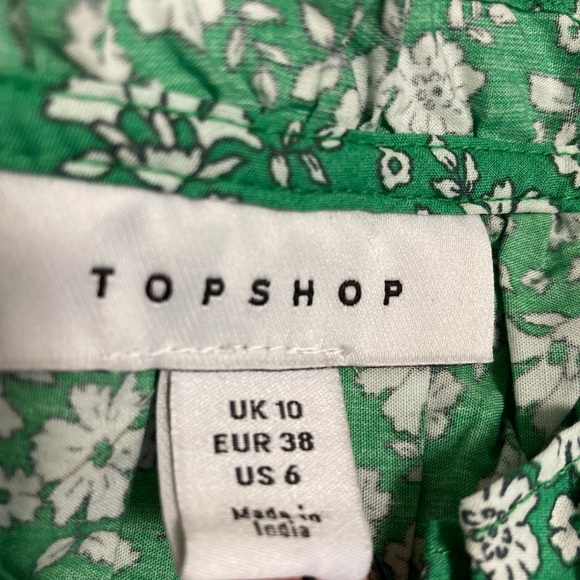 NWT Topshop Green with flowers & Balloon sleeves - Picture 7 of 10